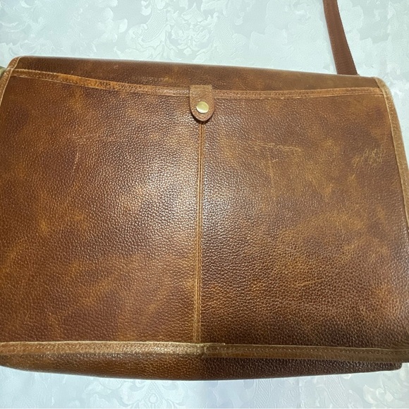 Ameri Leather Briefcase Satchel Messenger Laptop Shoulder Bag Tan Brown - Picture 3 of 9